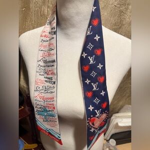 Twilly Multicolor Patterned Scarf 38x2.5”